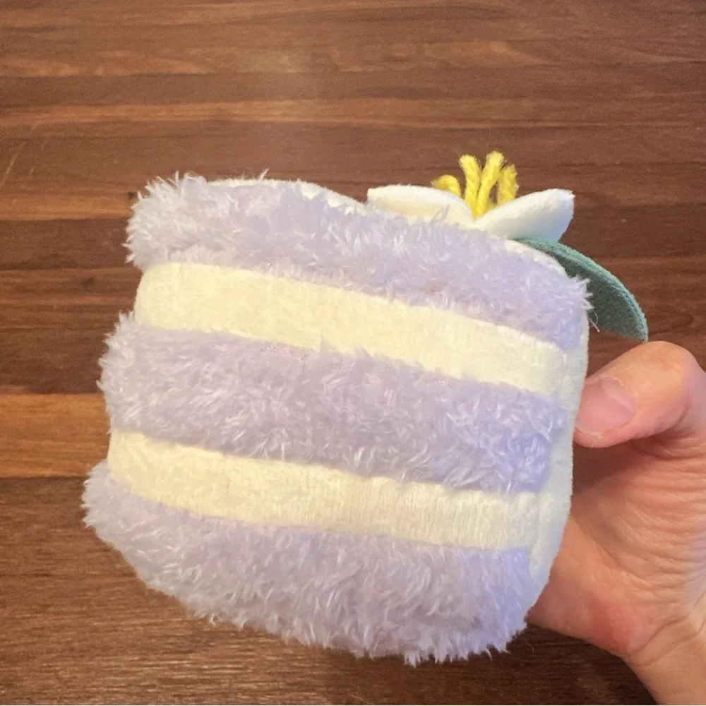 Purple Taro Cake Slice Plush Keychain Cute Kawaii Dessert Bag Charm Gift